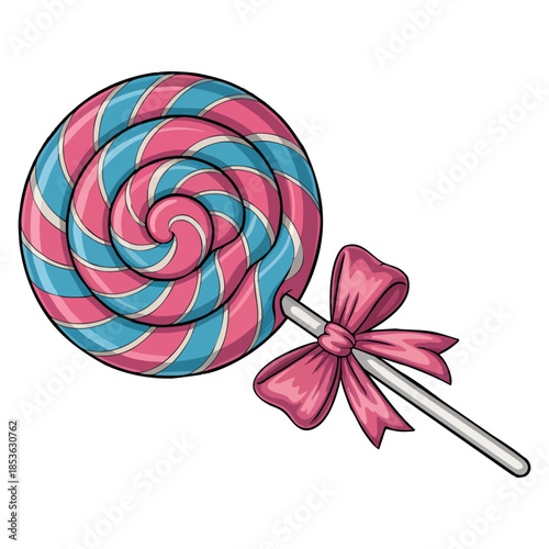 Illustration of a lolly sweet on a white background in vector style perfect for candy design packaging dessert themed creative artwork