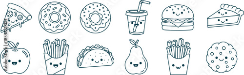 A collection of 12 uniquely illustrated fruits in a variety of styles and patterns