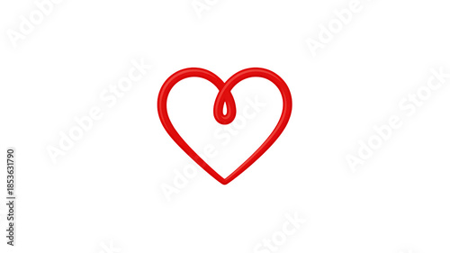 Glowing red heart symbol on white background
