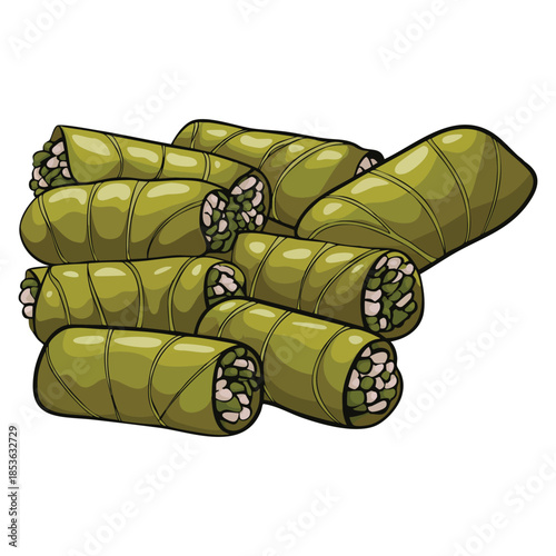 Illustration of vegetable wrap in rolls clean vector style perfect for food menu artwork healthy snack design nutrition themes or fresh cooking related graphics