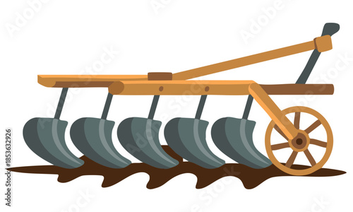 Industrial ripper machinery farm equipment vector illustration perfect for agricultural construction heavy equipment and farming technology creative designs
