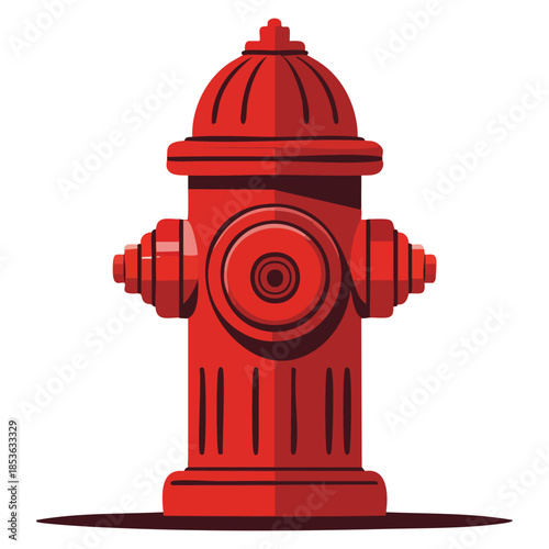 Isolated red hydrant firefighter on white background fire hydrant icon perfect for urban safety emergency service and rescue themed designs
