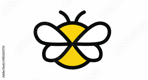 Simple bee logo design with yellow and black colors perfect for branding.