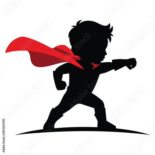 Kids hero vector logo template featuring human symbol perfect for children branding fun educational themes and heroic playful identity