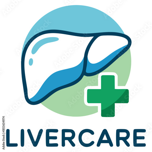 Liver care vector logo template using cross or plus symbol suitable for medical business health treatment clinic branding and professional wellness identity