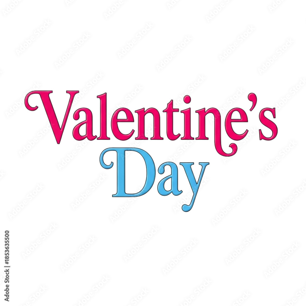 Fototapeta premium Valentines day greeting text on transparent background