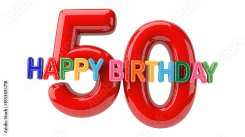 Happy 50th birthday colorful celebration