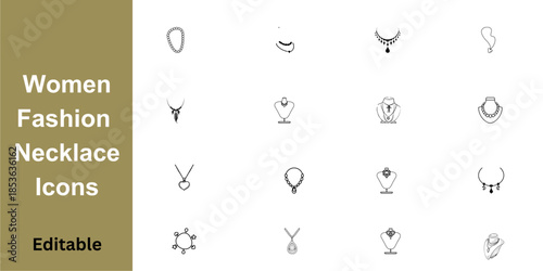 Jewelry Store Website Icons for Necklaces and Pendants Category
