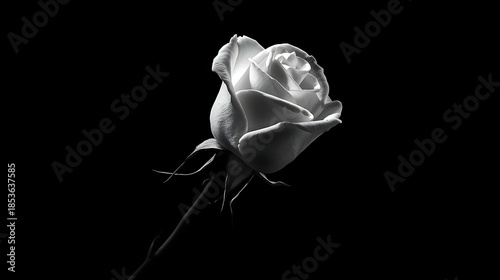 Elegant Black and White Rose for Sophisticated Birthday