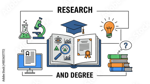 Research and Degree Academic Education Concept Illustration