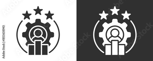 Expertise Profile Icon Set Vector Collection Isolated In Black And White