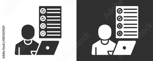 Proficiency Test Icon Set Vector Collection Isolated In Black And White
