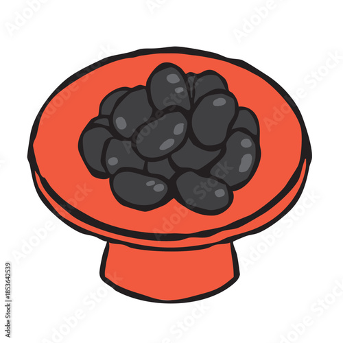 正月料理_黒豆_金箔松葉付き