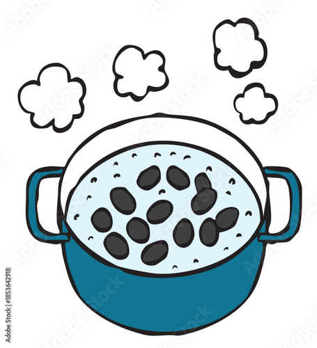 調理手順_鍋で豆を煮る_黒豆