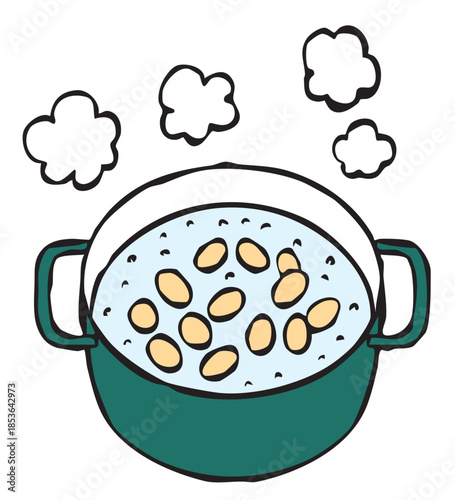 調理手順_鍋で豆を煮る_大豆