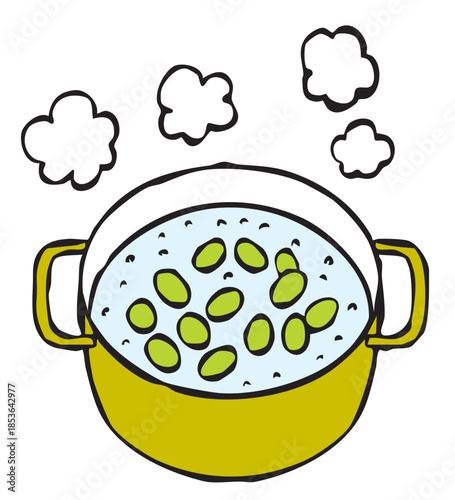 調理手順_鍋で豆を煮る_青豆・えだ豆