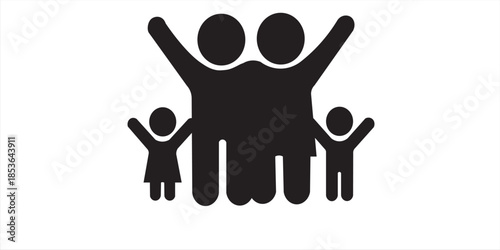 Kids icon boy girl happy vector illustration isolated white background