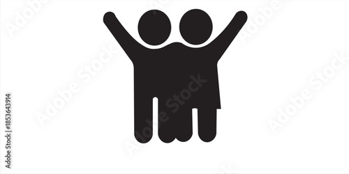 Kids icon boy girl happy vector illustration isolated white background