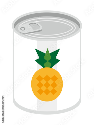 斜め上から見たパイナップルの缶詰のイラスト