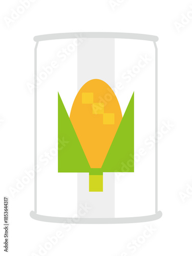 正面から見たトウモロコシの缶詰のイラスト