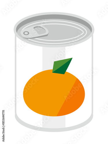 斜め上から見たみかんの缶詰のイラスト