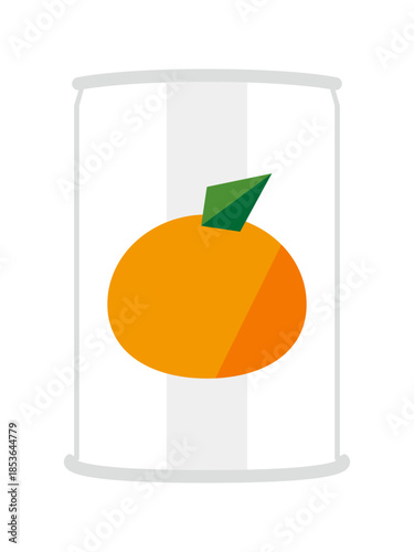 正面から見たみかんの缶詰のイラスト