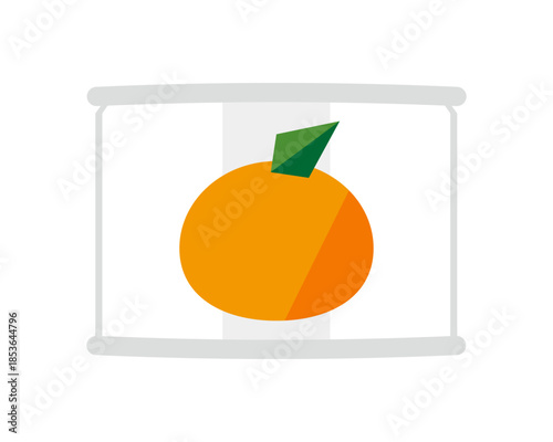 正面から見たみかんの缶詰のイラスト　ミニサイズ