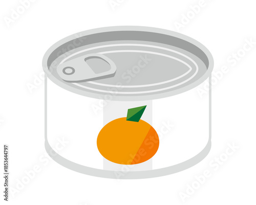 斜め上から見たみかんの缶詰のイラスト　ミニサイズ