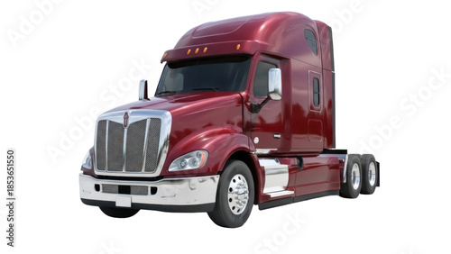 Принти на полотні Maroon Kenworth semi-truck isolated PNG on transparent background, modern commer