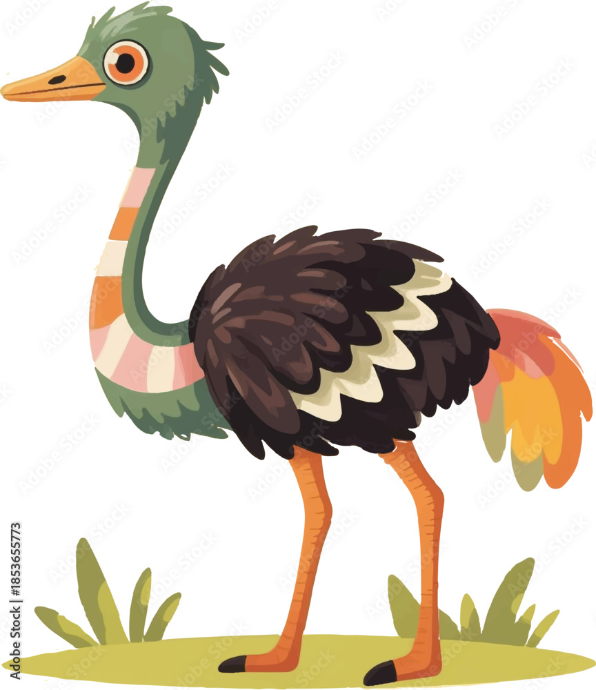 Fototapeta premium ostrich cartoon illustration
