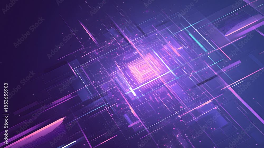 Obraz premium abstract purple technology background with glowing digital patterns and a sleek futuristic atmosphere