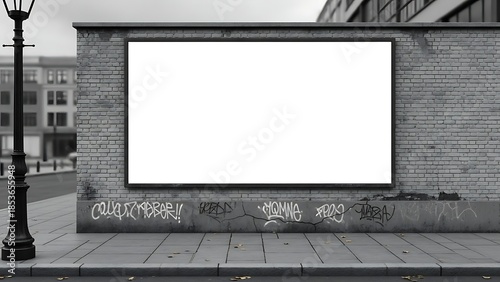 Blank Outdoor Billboard Mockup for Advertising with Copy Space in Urban Environment