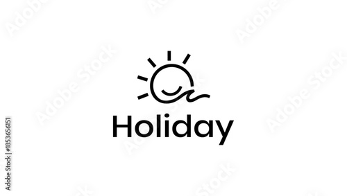 LOGO FOR HOLIDAY IN BLACK AND WHITE bag, icon, suitcase, briefcase, business, travel, case, luggage, vector, symbol, baggage, sign, illustration, button, object, handle, portfolio, design, box