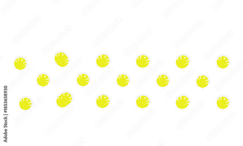 Fototapeta premium Bright Yellow Golf Balls Arranged in a Pattern on a White Background Vector Illustration