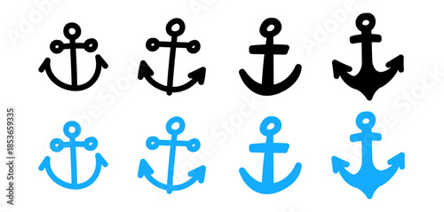anchor icon doodle sailor hand drawing pirate nautical sea