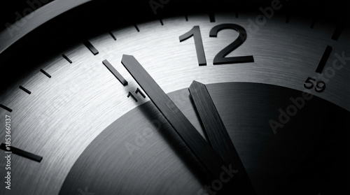Clock Striking Midnight New Year Countdown