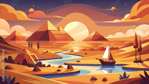 sunset in the Sahara desert