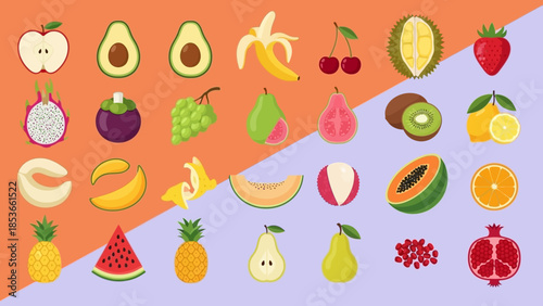 Vibrant Assortment of Fresh Fruits and Tropical Delights, Perfect for Healthy Eating and Lifestyle