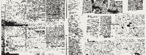 Vintage newspaper collage background with grunge texture and abstract news print patterns. Old magazine pages with retro paper design and typography, articles and illegible text for creative project