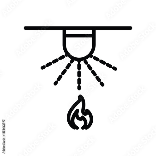 Fire Sprinkler System with Flame