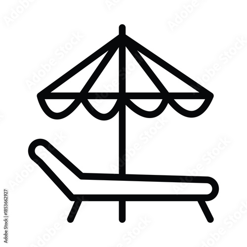 Beach Chair Under Umbrella