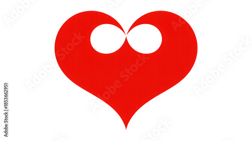 Stunning red heart symbol on white background for love concepts