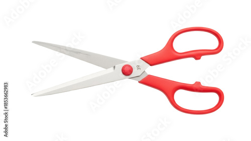 Konstfotografi Red handled scissors isolated PNG on transparent background, sharp cutting tool