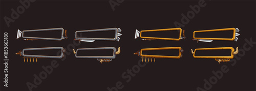 Medieval level frames viking game ui menu elements