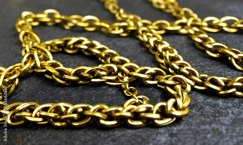 Obraz premium gold chain on a black background