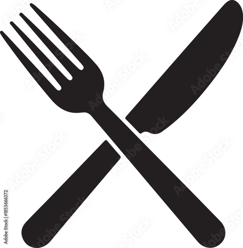 Crossed utensil icon of fork and knife