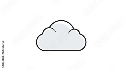 Simple Gray Cloud Icon Illustration Design.