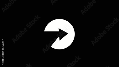 White Right Arrow Symbol on Black.