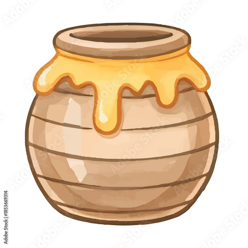 Brown clay pot isolated on white background traditional pottery jar