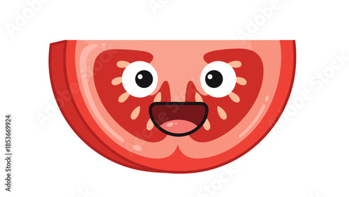 Cartoon Watermelon Slice with Happy Face 1.